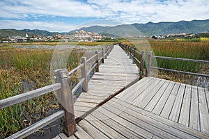 Path through nature landscape in Shangrila photo