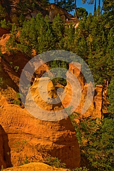 The path of the ochre near Roussillon,France