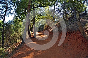 The path of the ochre near Roussillon,France