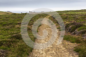 Path at Ouessant Island Brittany France