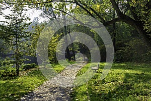 Path in the park of Lambro valley, Brianza, Italy