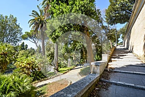 Path from the Piazza del Popolo to the Village Borghese and Borghese Gardens on the Pincian hill overlooking Rome, Italy.