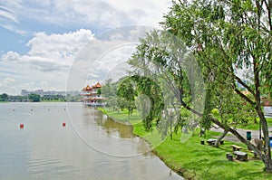 Path by picturesque river