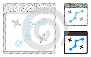 Path Points Calendar Page Vector Mesh 2D Model and Triangle Mosaic Icon