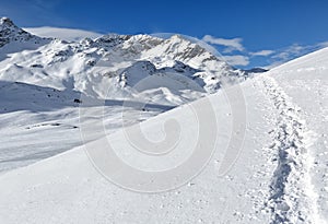 Path of the Rhaetian Alps, the Piz Bernina, Switzerland.
