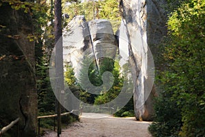 The path among the rocks in The AdrÅ¡pach-Teplice Rocks