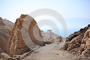 Path with Rocks & the Dead Sea, Ein Gedi photo