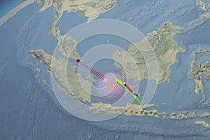 Path route Air Asia plane disappeared