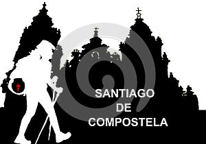 The path of Santiago de Compostela silhouette