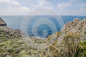 The path of the small fortresses in Anacapri on the island of Capri, Italy photo