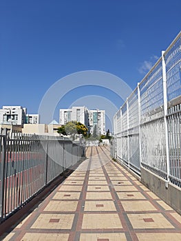 A path between sport fields