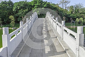 Path of stone arch bridge