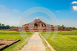 Path to the Ancient ruins of Monastery Somapura Mahavihara in Paharapur - Bangladesh