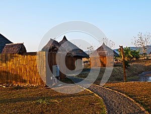 Path to the bamboo cottage in Nakorn Ratchasima,Thailand