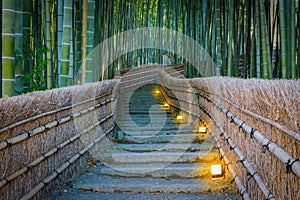 Path to bamboo forest, Arashiyama, Kyoto photo