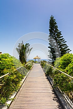 Path to the beach from a resort near Funchal