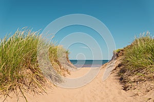 Path to the beach at St. Peters Bay on the northern shore