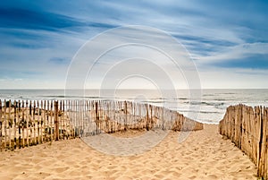 Path to beautiful beach, Lacanau, France