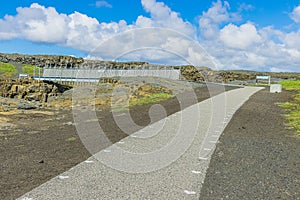 Path to the bridge in Iceland at daytime