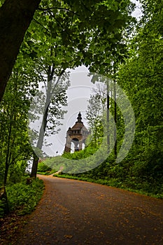 Path to the Emperor Kaiser William Monument through the forest at Porta Westfalica