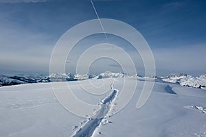 Path to the horizon. Davos photo