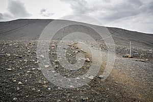 Path to Hverfjall volcano, Myvatn region, Iceland