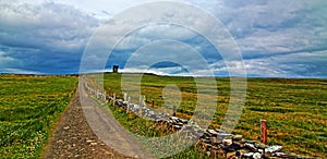 Path to Moher Tower along the Cliffs of Moher