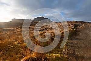 Path to the Old man of Storr Pinnacle Rock Isle of Skye Scotland