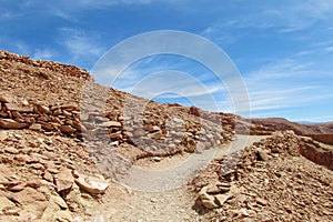 The path to the Pukara de quitor ruins in Chile photo