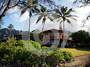 Path to Red Beach House in Waimanalo on a Beautiful Day