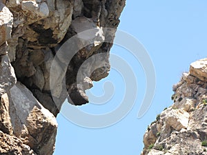 The path to the sky between two big rocks