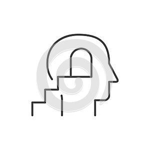 Path to subconscious line outline icon