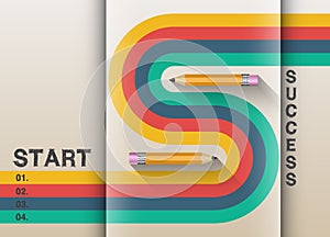 The path to success retro graphic design