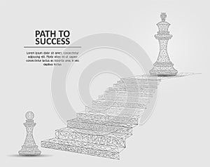 Path to success vector geometric polygonal background