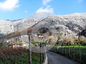 Path and view of Mount Faito in sud Italy.