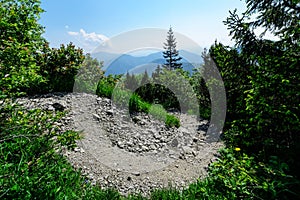 The path in Vratna valley in the Mala Fatra park