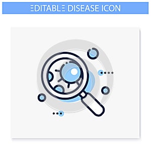 Pathogen line icon. Editable illustration