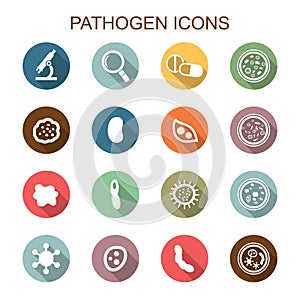 Pathogen long shadow icons photo