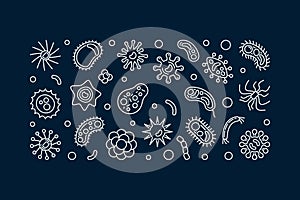 Pathogen and viruses banner. Vector bacteria illustration
