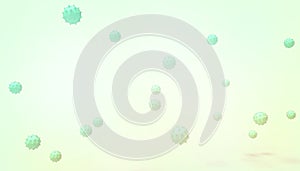 Pathogenic Bomb virus and Pathogens Concept low poly Modern - Viral disease outbreak  - pastel Green background