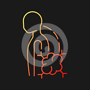 Pathologic scoliosis gradient vector icon for dark theme