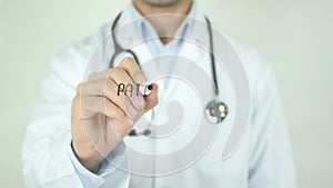 Pathology, Doctor Writing on Transparent Screen