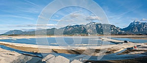 Paths at the bottom of the Forggensee photo