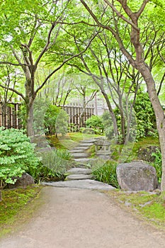 Paths of Kokoen Garden near Himeji castle, Japan