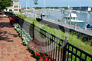 Pathway along the dock and canal in Lewes, DE photo