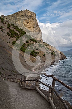 Pathway along seashore near Novy Svet, Crimea