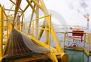 The pathway bridge of offshore oil rig