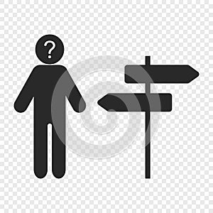 Pathway choice icon. Decision making icon vector
