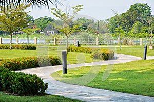 Pathway in city park photo