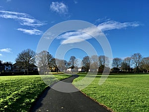 Pathway and clouds at Fenton country park